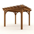 Outdoor Pergola Built for Natural Shade Creation, All Cedar Wood Construction, 10x10 Coverage, Ground Anchors