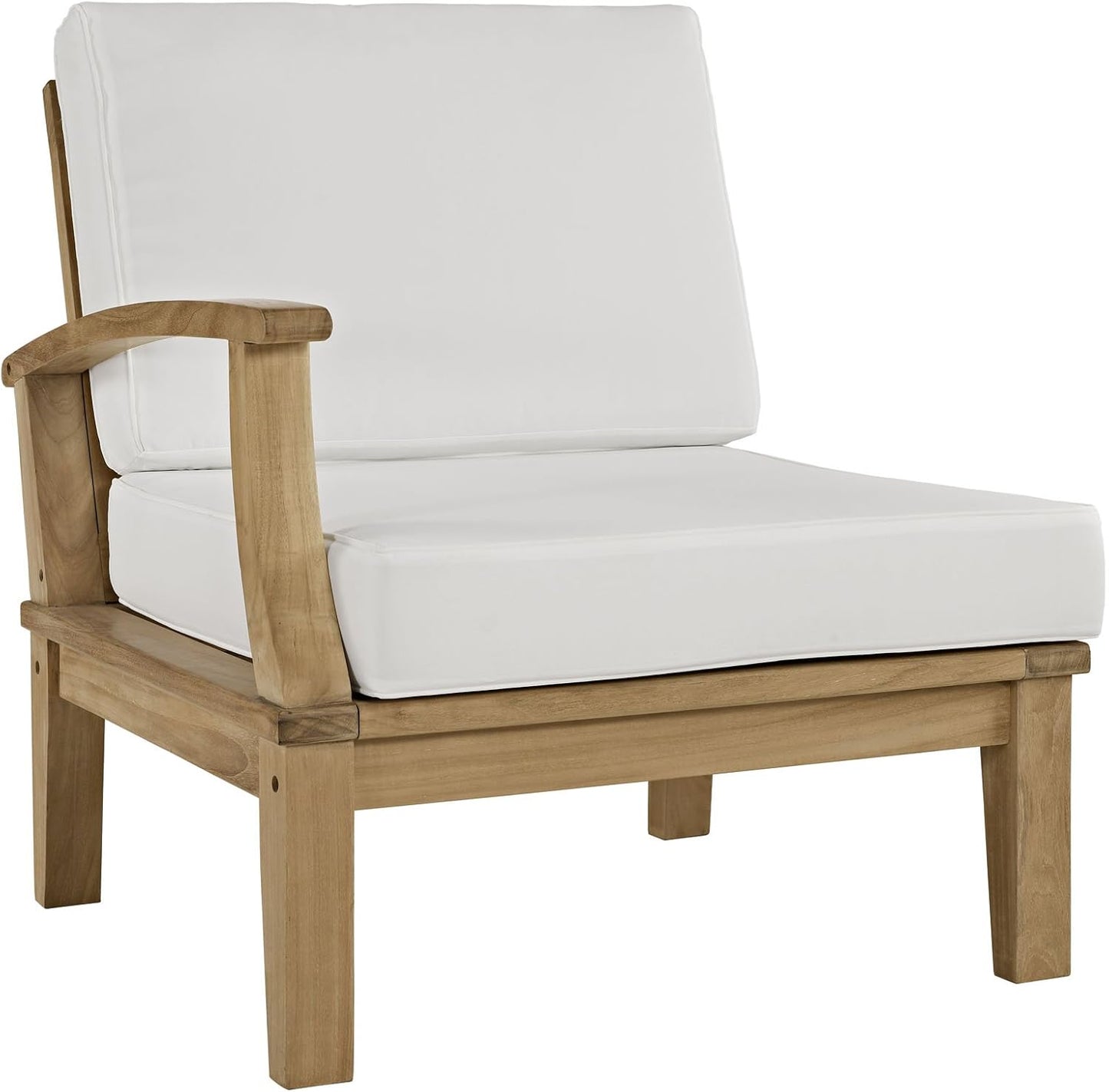 Marina Premium Grade a Teak Wood 6-Piece Outdoor Patio Furniture Set in Natural White