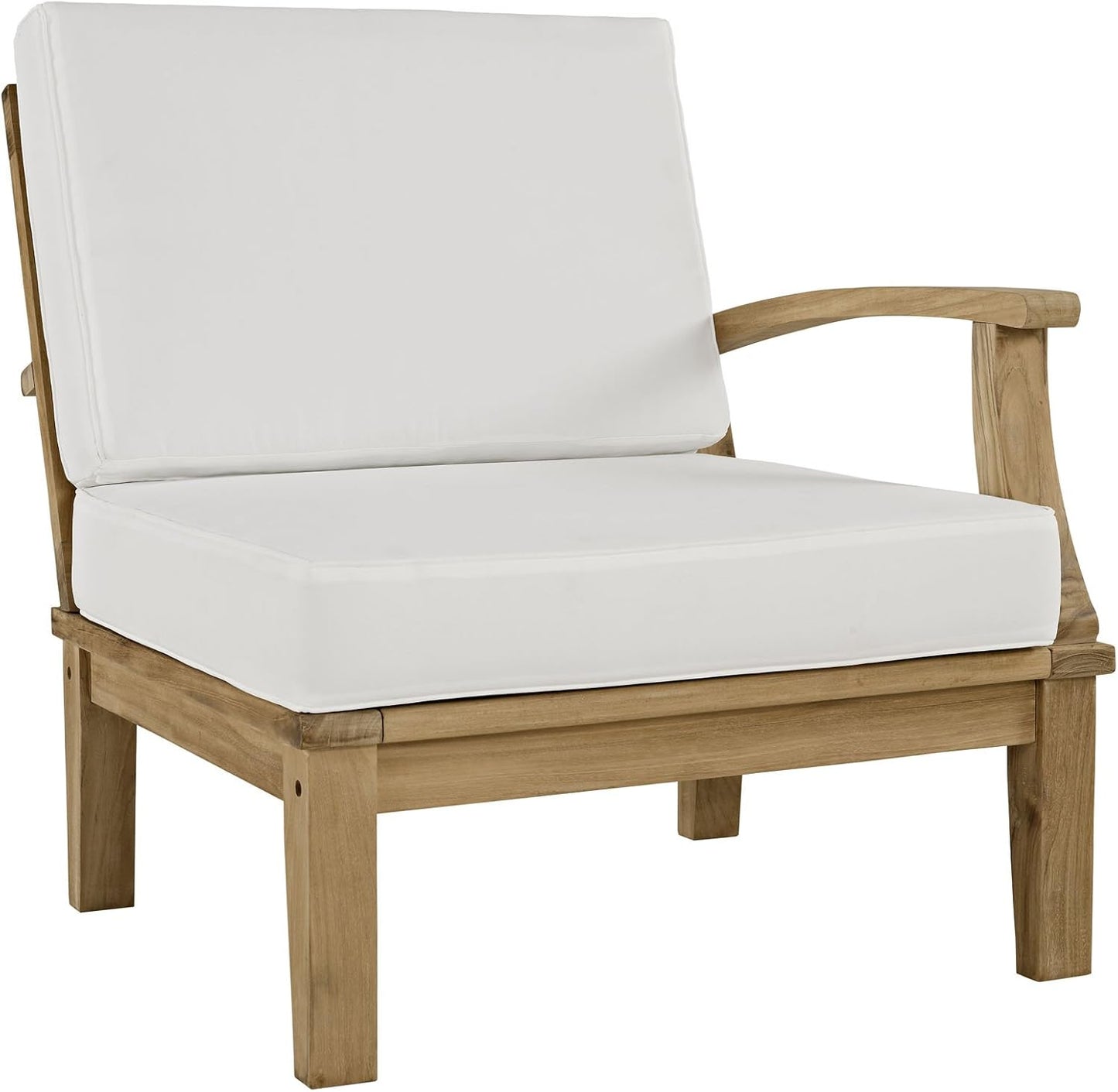 Marina Premium Grade a Teak Wood 6-Piece Outdoor Patio Furniture Set in Natural White
