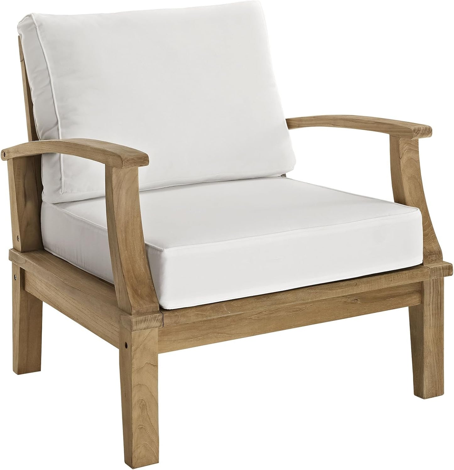 Marina Premium Grade a Teak Wood 6-Piece Outdoor Patio Furniture Set in Natural White
