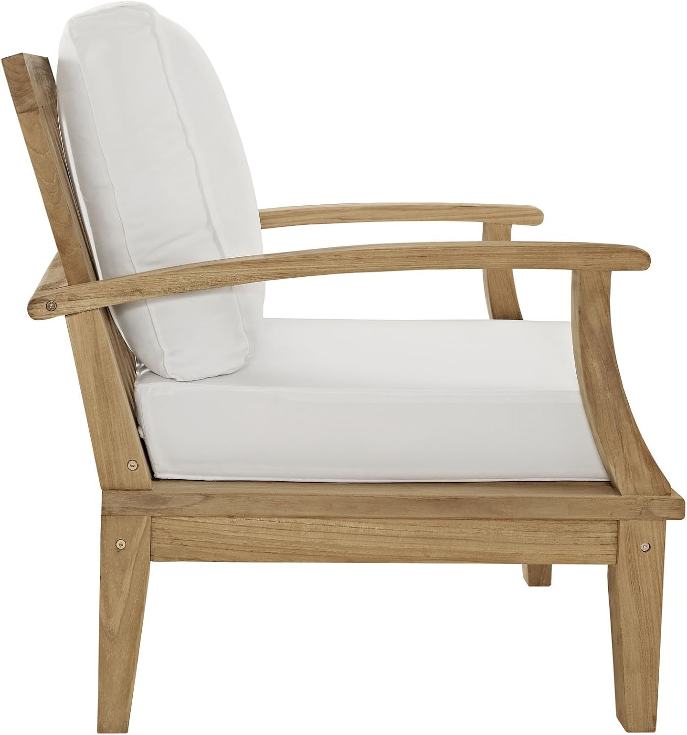 Marina Premium Grade a Teak Wood 6-Piece Outdoor Patio Furniture Set in Natural White