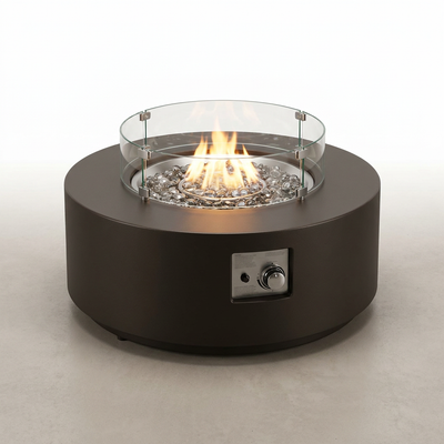 Propane Fire Pit Table Built for Year-Round Gatherings, Wind Guard Protection, Electronic Ignition, Waterproof Cover
