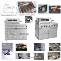 Modular Outdoor Kitchen Built for Complete Patio Cooking, Gas Grill, Sink, Refrigerator, Storage Cabinets